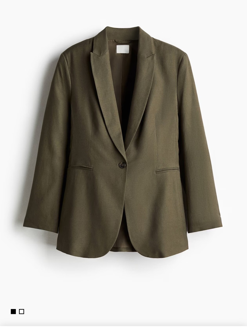 H&M Elegant Dark Green One Button Classic Fit Women's Blazer